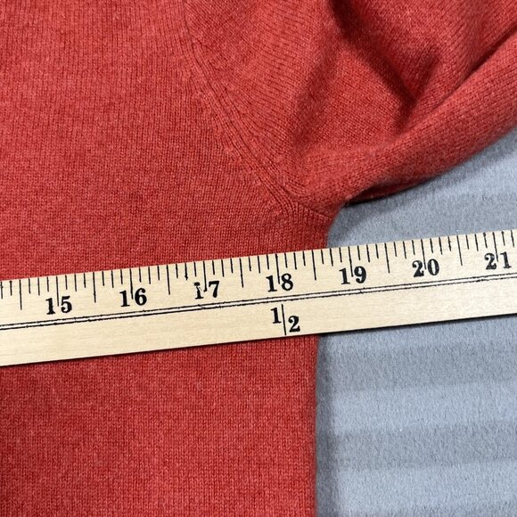 J.Crew Sweater Mens Small Orange Italian Cashmere V Neck Pullover Style S5984 - Picture 7 of 10